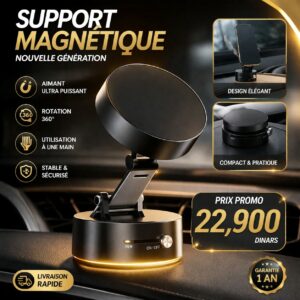 Support Magnétique Voiture Nouvelle Génération avec Ventouse Ultra Puissante