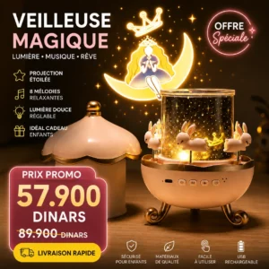 Veilleuse Magique LED 360° – Projecteur Étoilé Musical Rechargeable